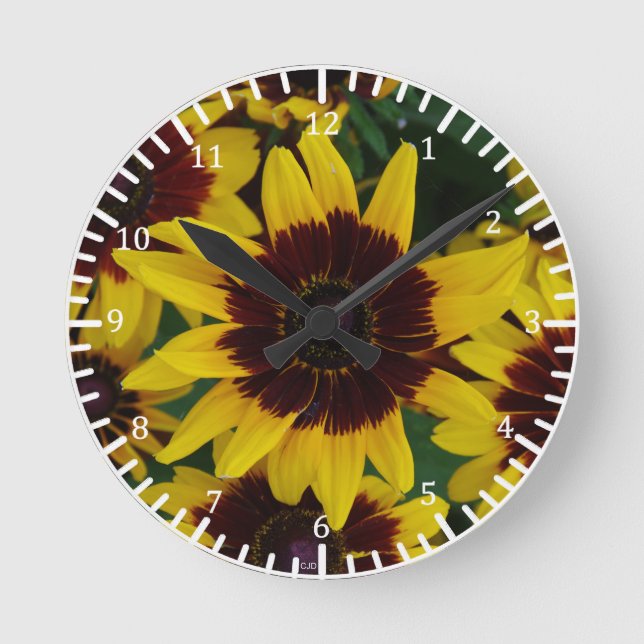 Blume Runde Wanduhr (Vorderseite)
