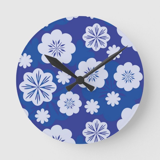 Blume Runde Wanduhr (Vorderseite)