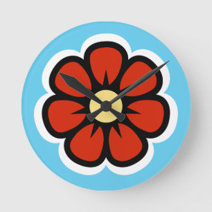 Blume Runde Wanduhr