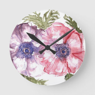 Blume Runde Wanduhr