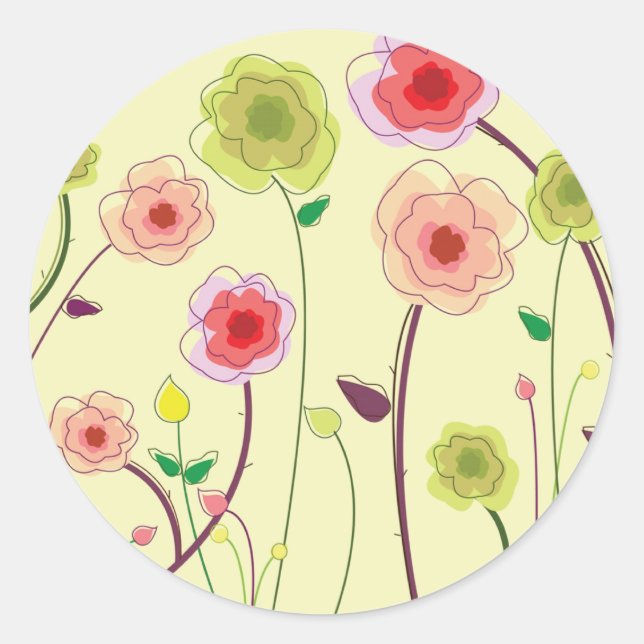 Blume Runder Aufkleber (Vorderseite)