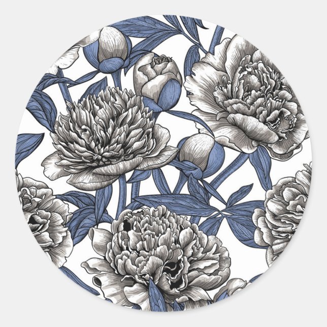 Blume Runder Aufkleber (Vorderseite)
