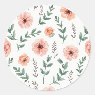 Blume Runder Aufkleber