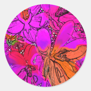 BLUME RUNDER AUFKLEBER