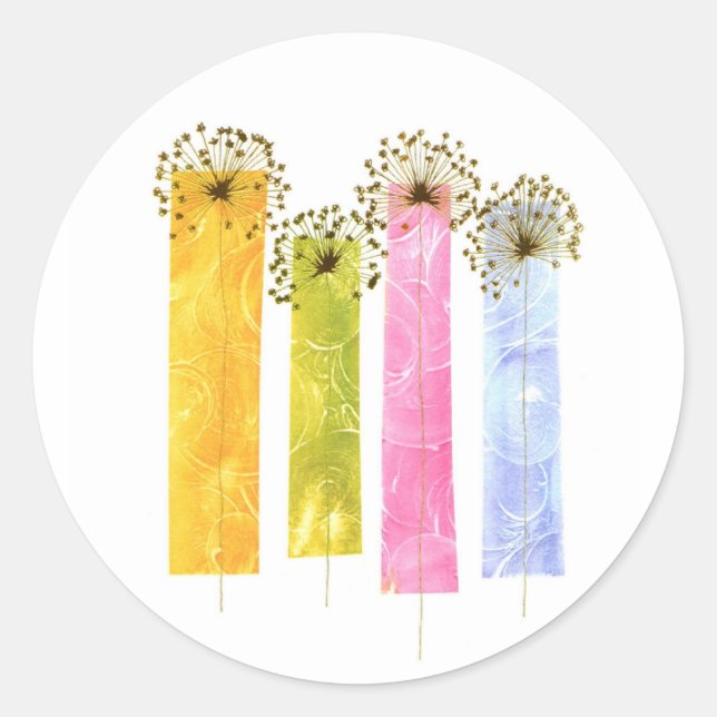 Blume Runder Aufkleber (Vorderseite)