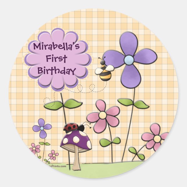 Blume Runder Aufkleber (Vorderseite)