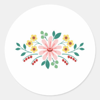 Blume Runder Aufkleber