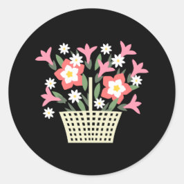 Blume Runder Aufkleber