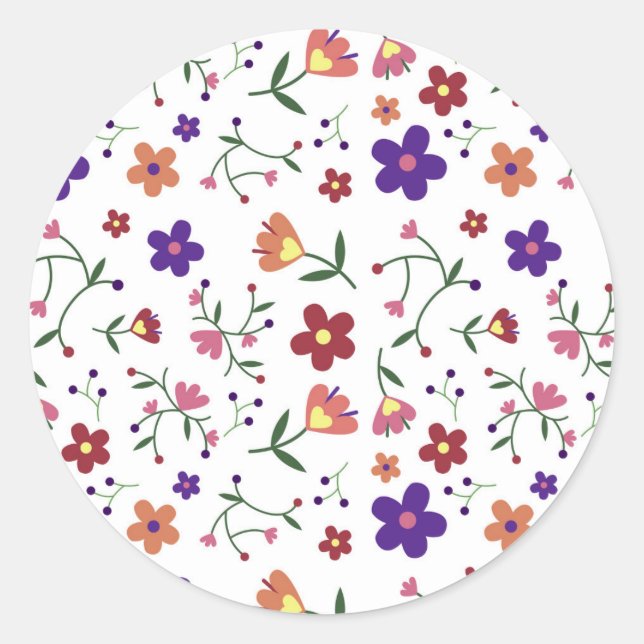 Blume Runder Aufkleber (Vorderseite)