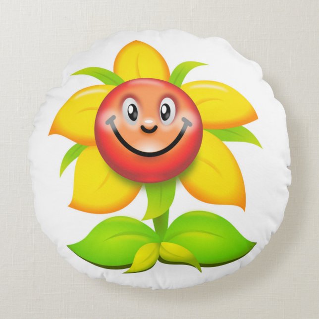 Blume Rundes Kissen (Vorderseite)