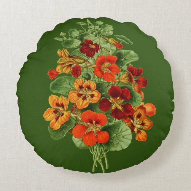 Blume Rundes Kissen (Vorderseite)