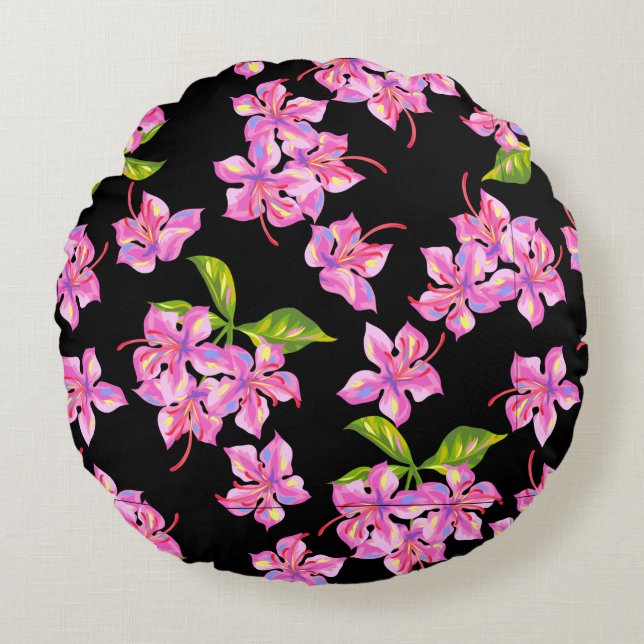 Blume Rundes Kissen (Vorderseite)