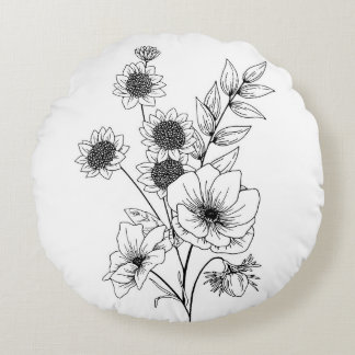 Blume Rundes Kissen