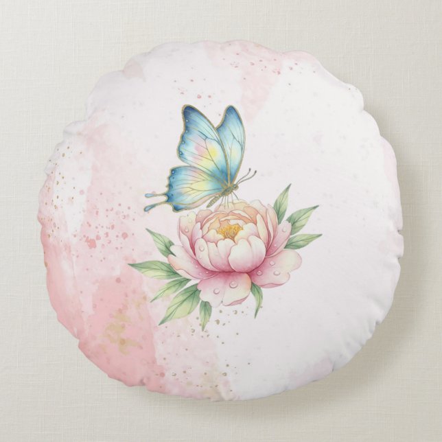 Blume Rundes Kissen (Vorderseite)