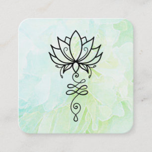 *~* Blume Sacred Geometry Nirvana Yoga Lotus Quadratische Visitenkarte