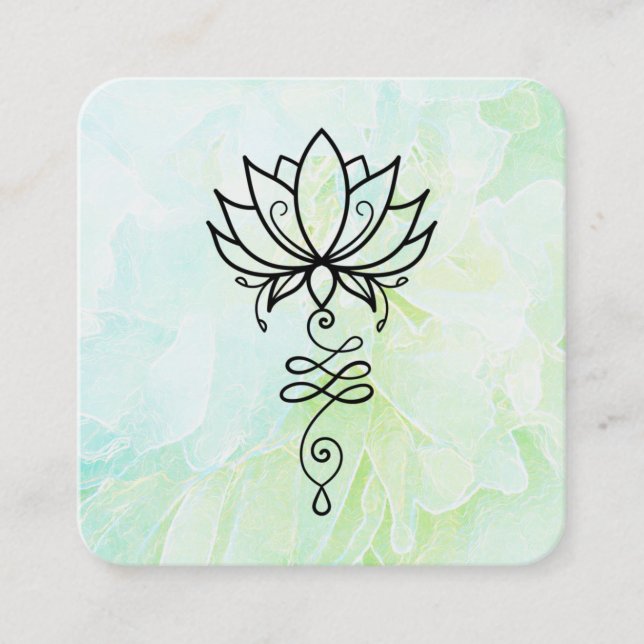 *~* Blume Sacred Geometry Nirvana Yoga Lotus    Quadratische Visitenkarte (Vorderseite)