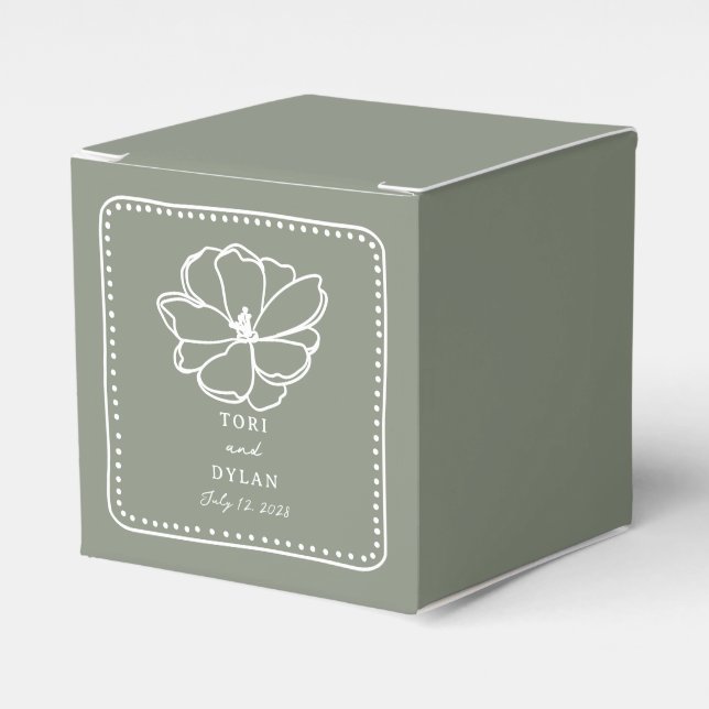 Blume Sage Green Wedding Geschenkschachtel (Vorderseite)