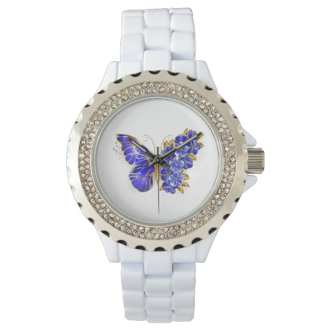 Blume Sapphire Butterfly Armbanduhr (Vorderseite)