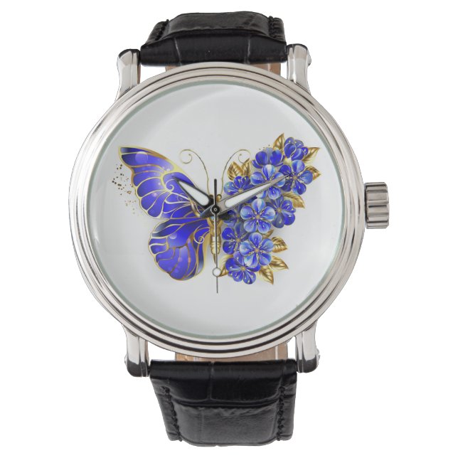 Blume Sapphire Butterfly Armbanduhr (Vorderseite)