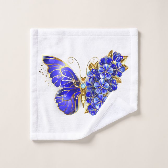 Blume Sapphire Butterfly Badhandtuch Set (Waschlappen)