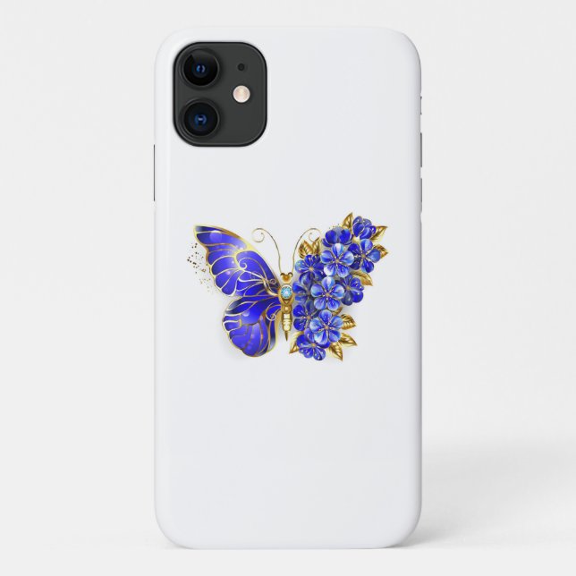 Blume Sapphire Butterfly Case-Mate iPhone Hülle (Rückseite)