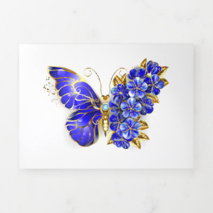 Blume Sapphire Butterfly Dreifach Gefaltete Karte