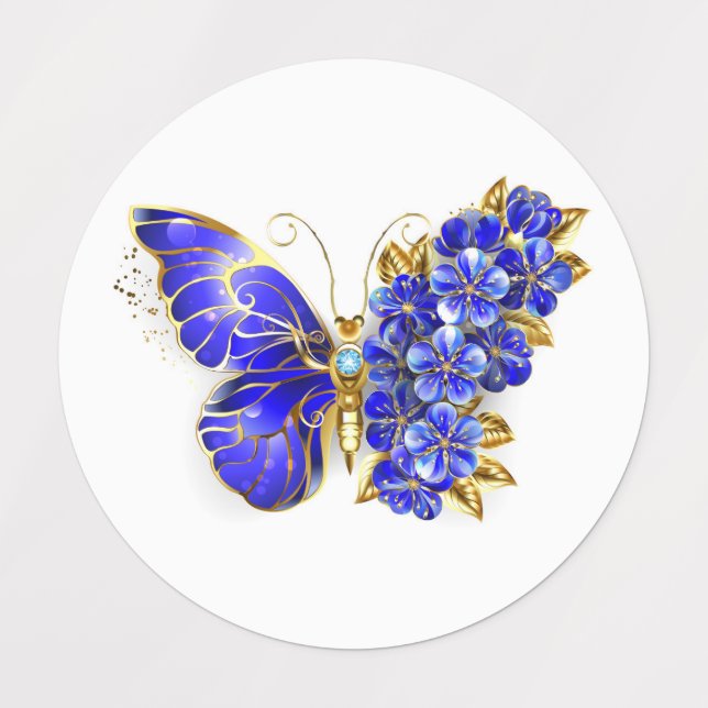 Blume Sapphire Butterfly Etiketten (Design 1)