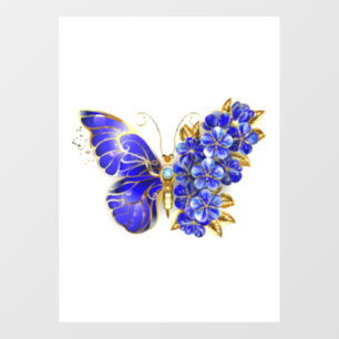 Blume Sapphire Butterfly Fensteraufkleber