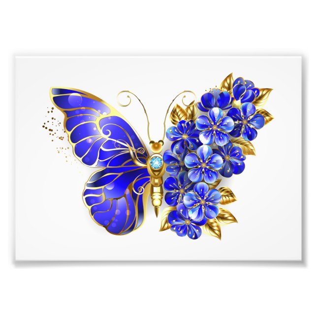 Blume Sapphire Butterfly Fotodruck (Vorne)