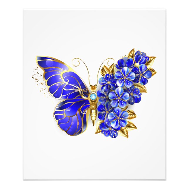 Blume Sapphire Butterfly Fotodruck (Vorne)