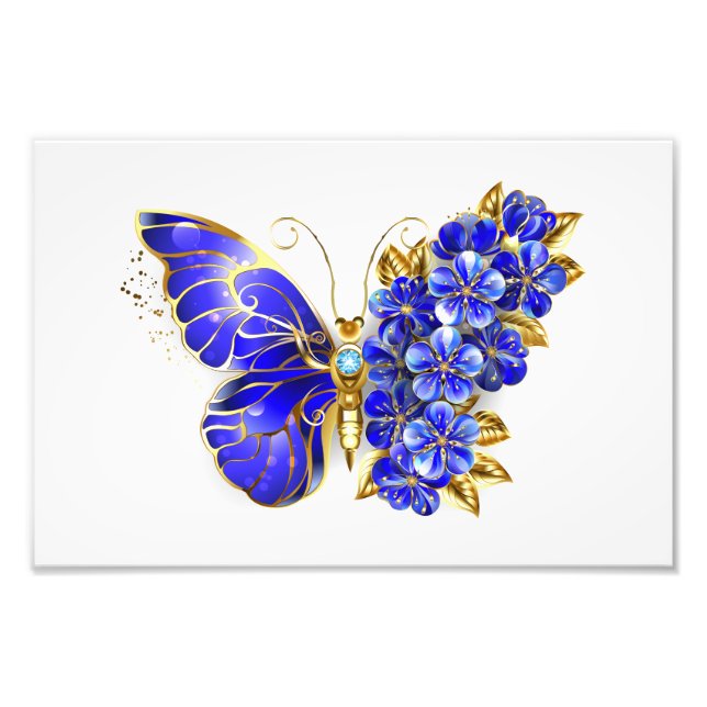 Blume Sapphire Butterfly Fotodruck (Vorne)