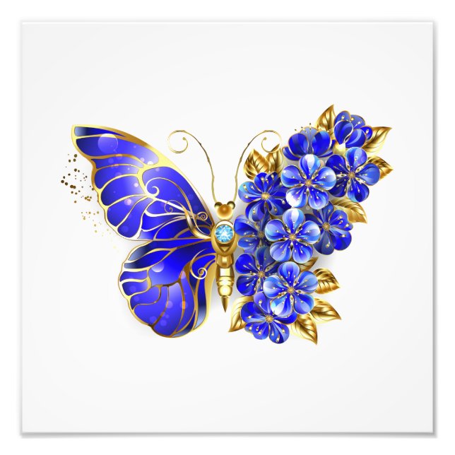 Blume Sapphire Butterfly Fotodruck (Vorne)