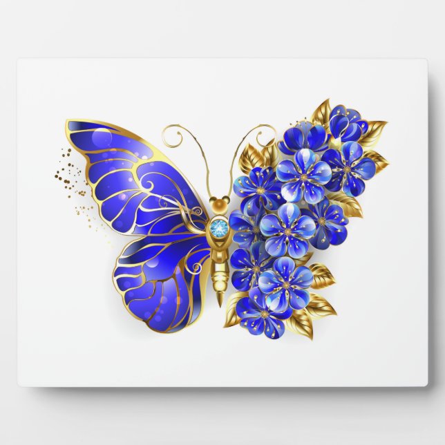 Blume Sapphire Butterfly Fotoplatte (Vorderseite)
