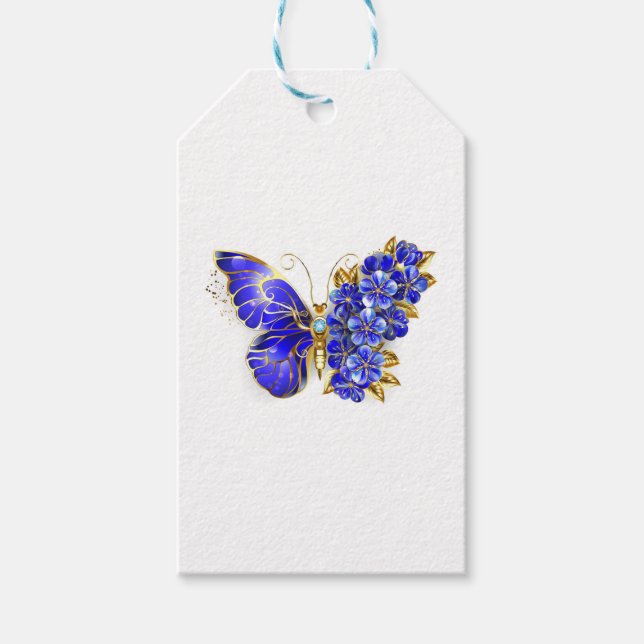 Blume Sapphire Butterfly Geschenkanhänger (Vorderseite)