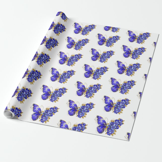 Blume Sapphire Butterfly Geschenkpapier (Ungerollt)