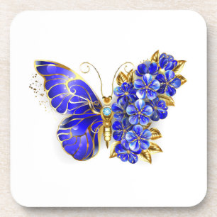 Blume Sapphire Butterfly Getränkeuntersetzer