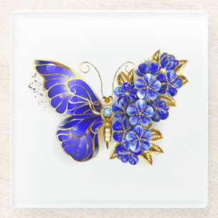 Blume Sapphire Butterfly Glasuntersetzer