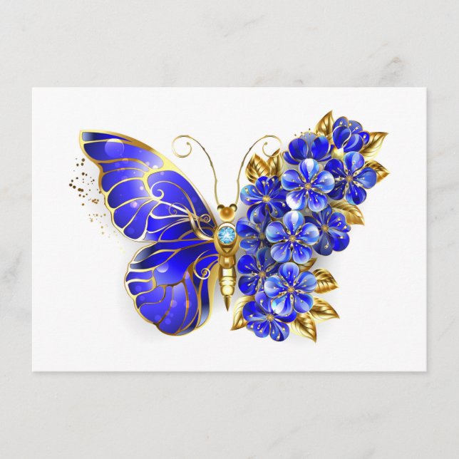 Blume Sapphire Butterfly Hinweiskarte (Vorderseite)