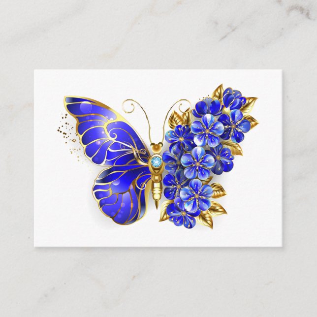 Blume Sapphire Butterfly Hinweiskarte (Vorderseite)
