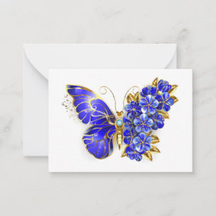 Blume Sapphire Butterfly Hinweiskarte