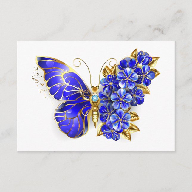 Blume Sapphire Butterfly Hinweiskarte (Vorderseite)