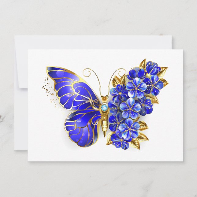 Blume Sapphire Butterfly Karte (Vorderseite)