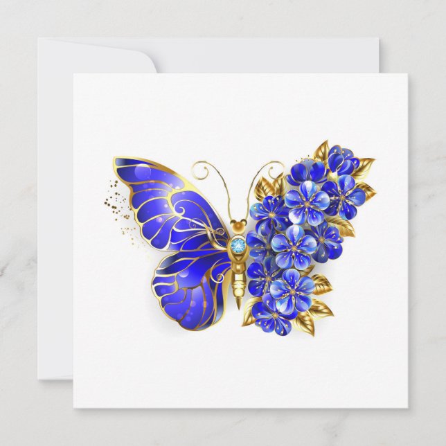 Blume Sapphire Butterfly Karte (Vorderseite)