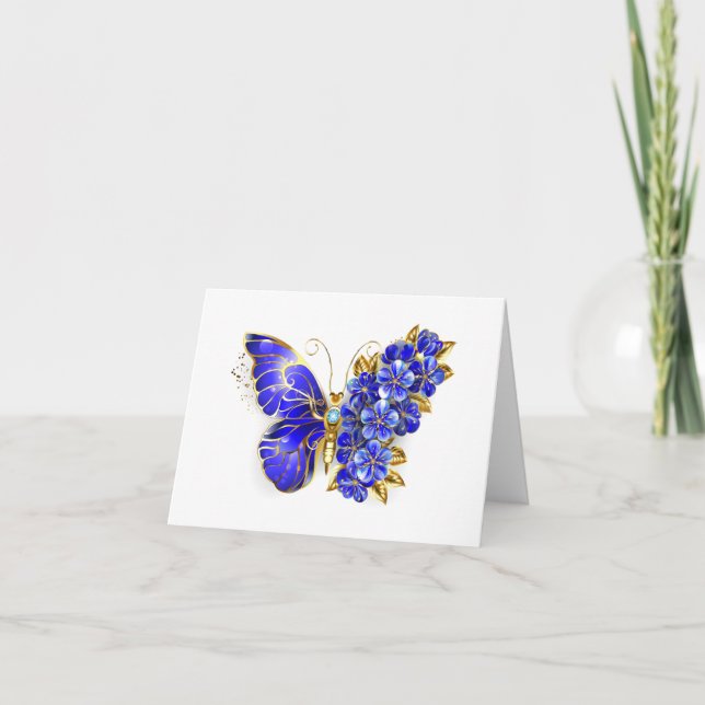 Blume Sapphire Butterfly Karte (Vorderseite)
