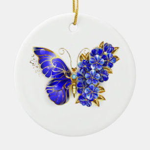 Blume Sapphire Butterfly Keramik Ornament