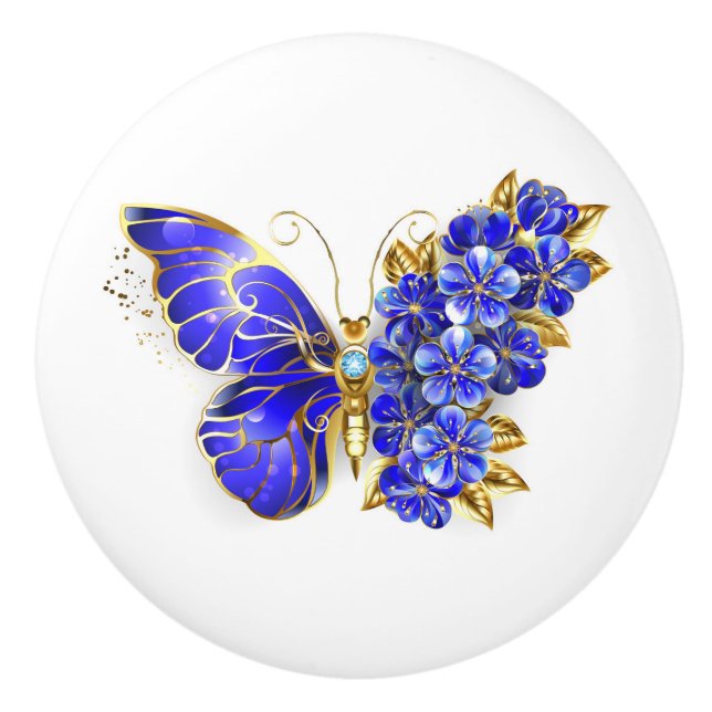 Blume Sapphire Butterfly Keramikknauf (Vorderseite)
