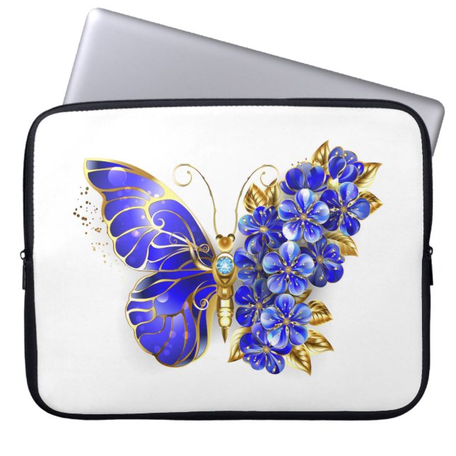 Blume Sapphire Butterfly Laptopschutzhülle (Vorderseite)