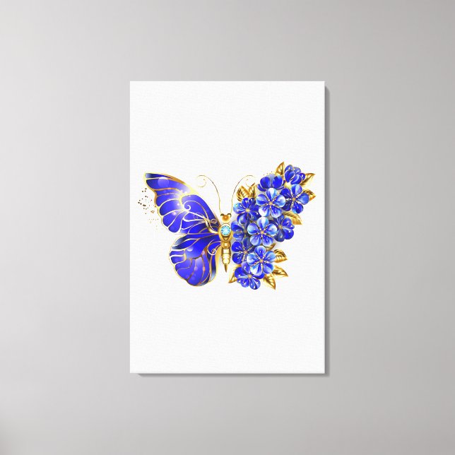 Blume Sapphire Butterfly Leinwanddruck (Vorderseite)