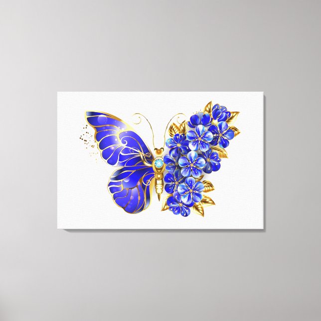 Blume Sapphire Butterfly Leinwanddruck (Vorderseite)