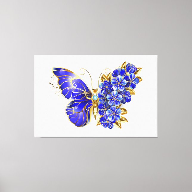 Blume Sapphire Butterfly Leinwanddruck (Vorderseite)